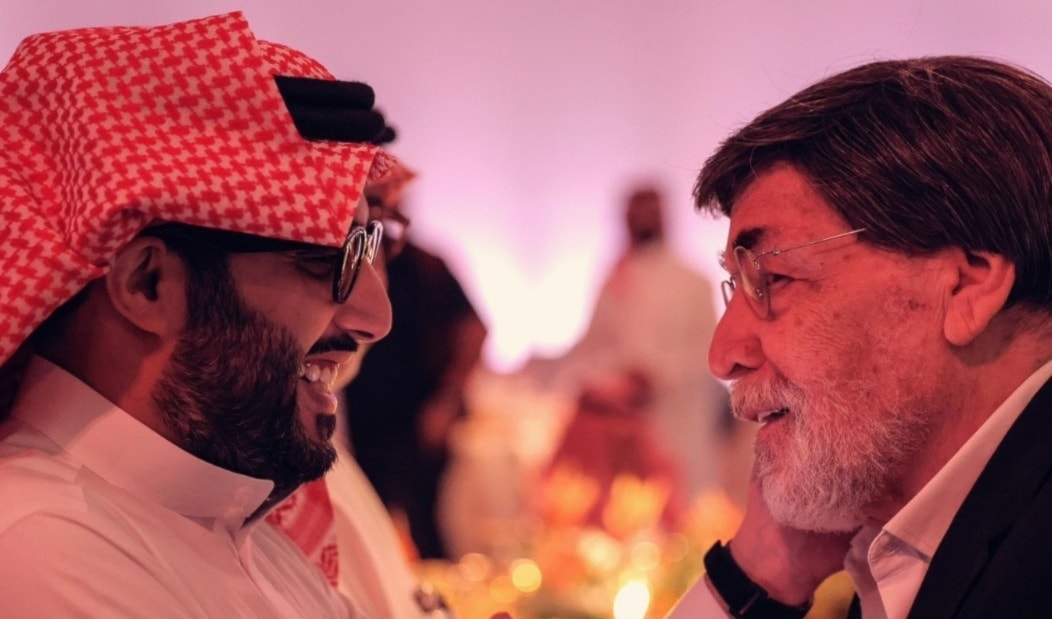 ياسر العظمة وتركي آل الشيخ خلال إطلاق استوديوات «الحصن ــ بيغ تايم»