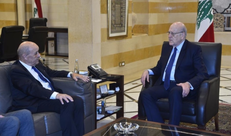 لقاء رئيس الحكومة نجيب ميقاتي بالمبعوث الرئاس الفرنسي جون إيف لودريان (رئاسة الوزراء)