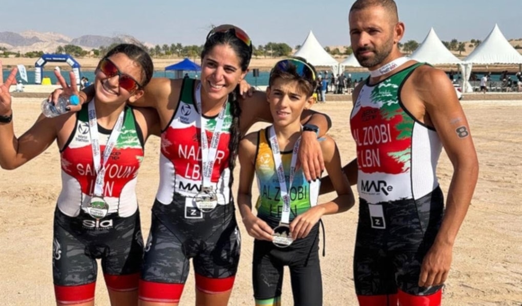 ذهبية وفضية للبنان في الترياتلون