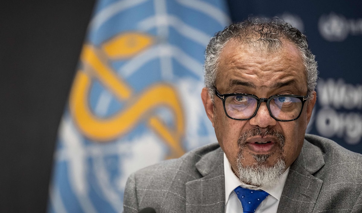 المدير العام لمنظمة الصحة العالمية تيدروس أدهانوم غيبرييسوس (أ ف ب)