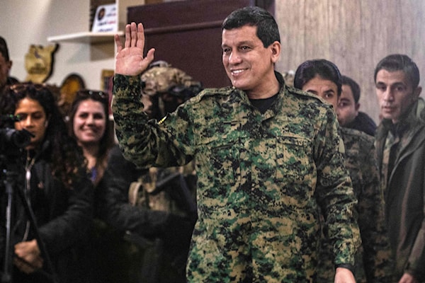ألمح عبدي إلى أن هجوم «هيئة تحرير الشام» يحصل بإشراف أميركي (أ ف ب)