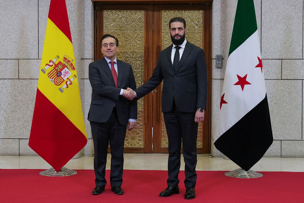 وزير الخارجية الإسباني خوسيه مانويل ألباريس  يلتقي القائد العام لـ&laquo;هيئة تحرير الشام&raquo; (أ ف ب)