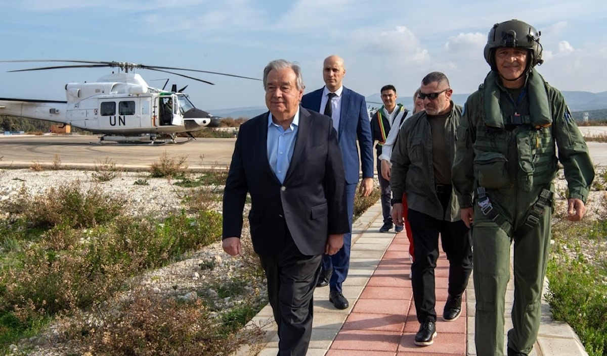 الأمين العام للأمم المتحدة انطونيو غوتيريش في المقر العام للقوات الدولية العاملة في الجنوب «اليونيفيل» في الناقورة