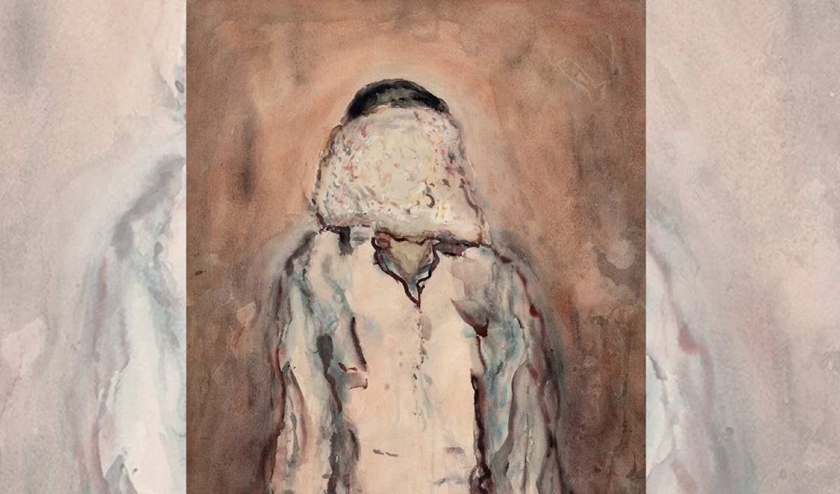 مروان قصاب باشي ـــ «من دون عنوان (مغطّى)» (مائيات على ورق ـ 59.8 × 55 سم ـ 1970)
