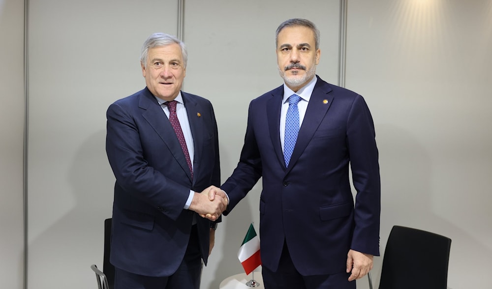 وزير الخارجية التركي هاكان فيدان ونظيره الإيطالي أنطونيو تاياني