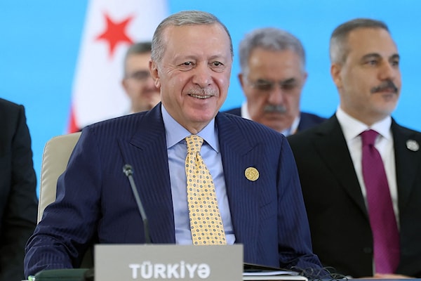 إردوغان: «نضالنا سيتواصل حتى قيام دولة فلسطينية متكاملة جغرافيّاً على حدود 1967» (أ ف ب)