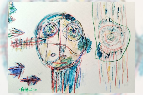 رسمة للقصاص نفسِه ـــ من دون عنوان (ألوان مائية على ورق)