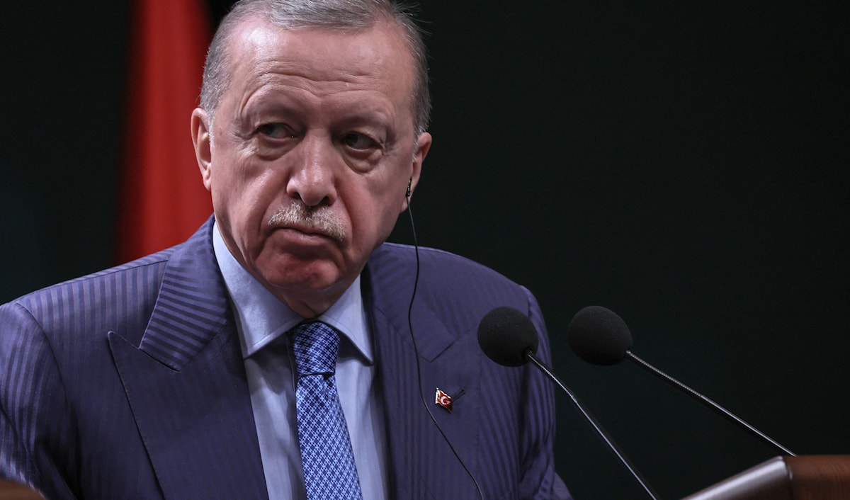 دافع الرئيس التركي رجب طيب إردوغان عن «التعايش بين دولتين» في قبرص (أ ف ب)