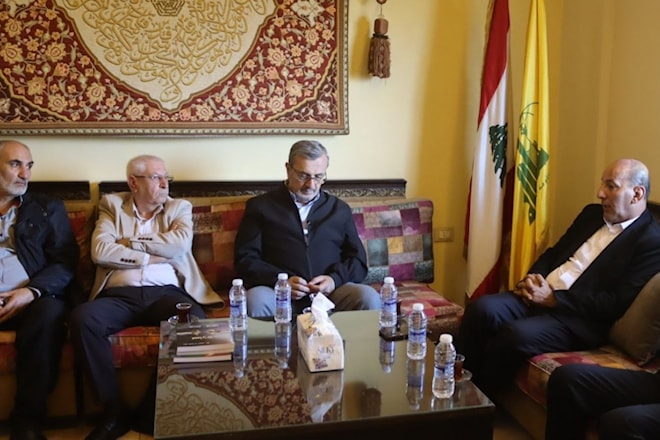 النائب حسن عز الدين يستقبل وفداً من الجبهة الديمقراطية لتحرير فلسطين (العلاقات الإعلامية)