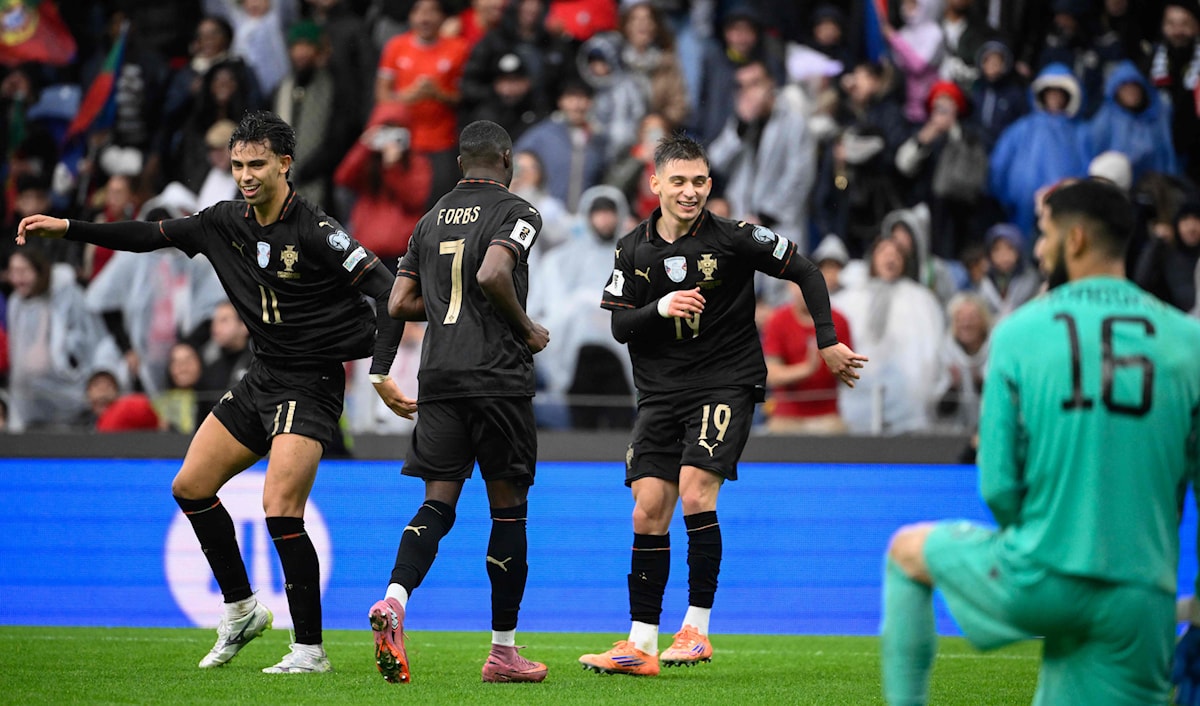 فازت البرتغال على ضيفتها أرمينيا 9-1 الأحد على ملعب «دراغاو» في بورتو.