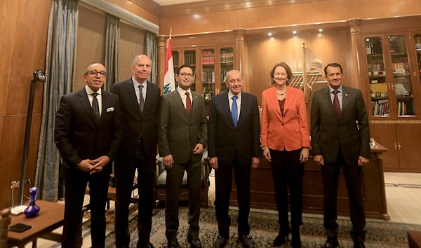 سفراء اللجنة الخماسية في زيارة سابقة للرئيس نبيه بري (هيثم الموسوي)