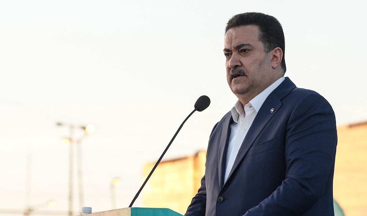 أعلن السوداني أنّ العراق واضح في مواقفه للحفاظ على الأمن والاستقرار (أ ف ب)