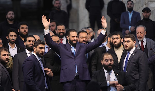 تمّ تداول تسجيل مصوّر يُظهر الشرع عندما دخل حلب العام الماضي، حيث وعد بإقامة «دولة تسامح وعدالة» (أ ف ب)