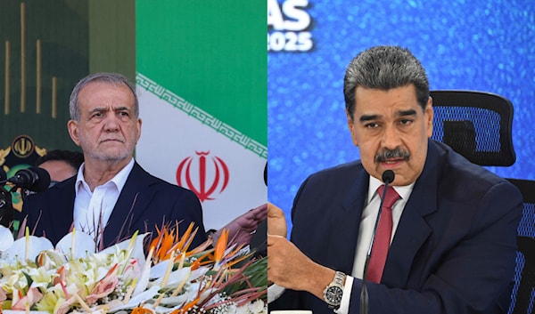 الرئيس الفنزويلي نيكولاس مادورور والرئيس الإيراني مسعود بزشكيان (الأخبار)