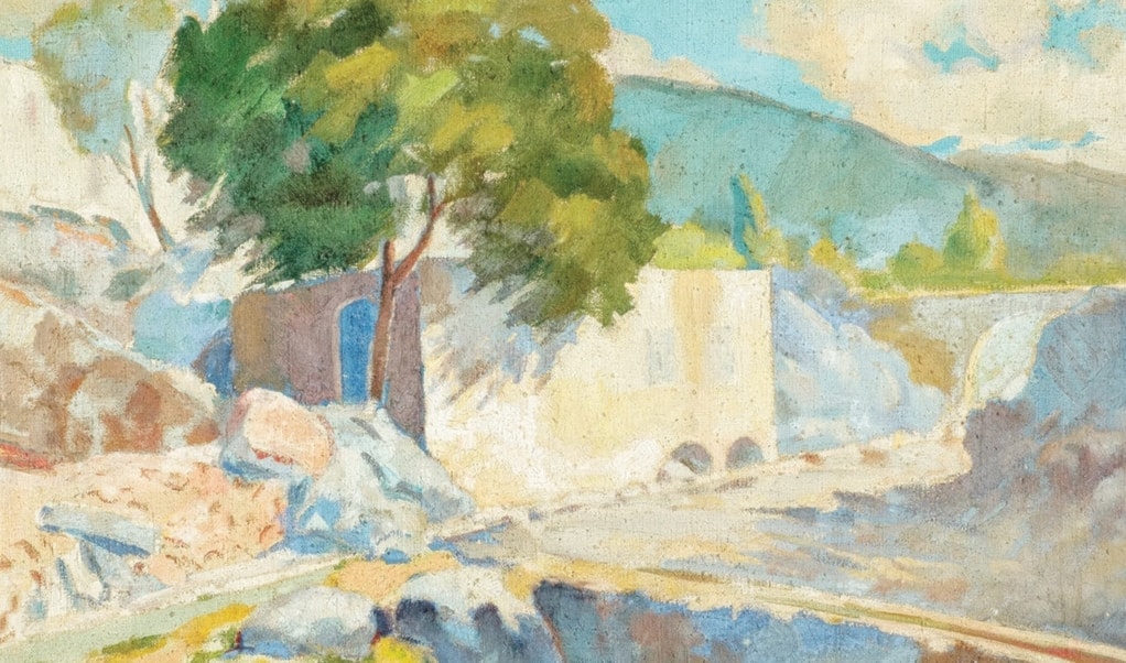 صليبا الدويهي ـــ «طاحونٌ قديمٌ» (زيت على قماش، 1949)