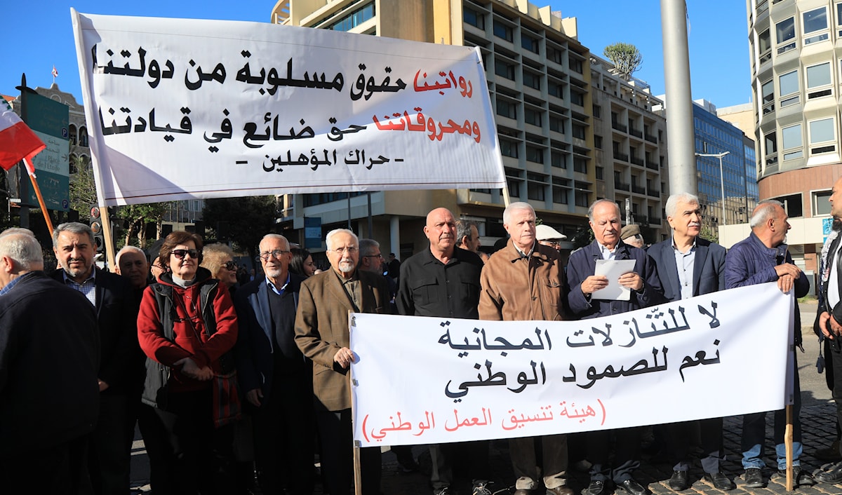 وقفة احتجاجية لـ«هيئة تنسيق العمل الوطني» في رياض الصلح (مروان بوحيدر)