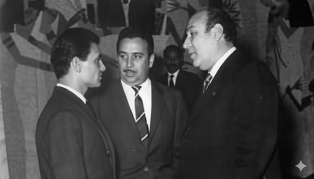 نزار ميقاتي مع كامل قسطندي وعبد الحليم حافظ