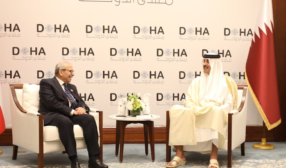 أمير دولة قطر الشيخ تميم بن حمد آل ثاني يلتقي رئيس الحكومة نواف سلام (رئاسة مجلس الوزراء)