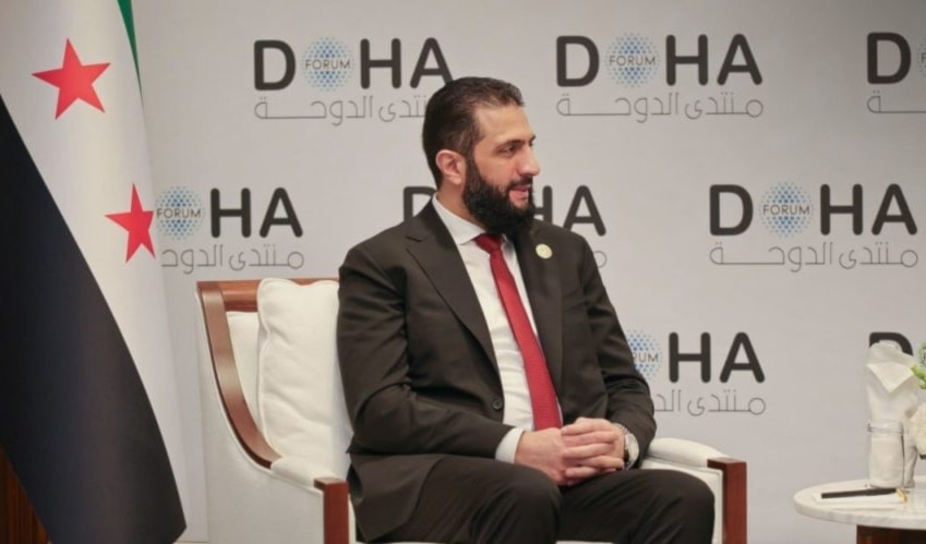 الرئيس السوري الانتقالي أحمد الشرع في منتدى الدوحة (سانا)