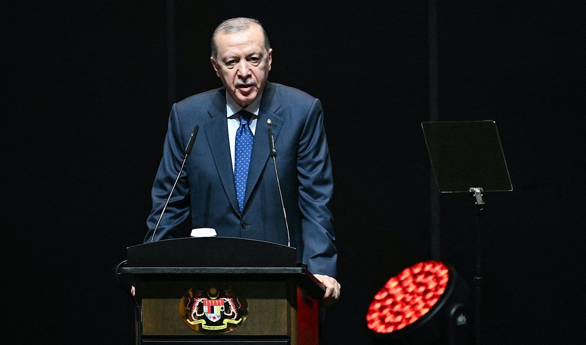 أكد أردوغان أنه لن يتم السماح بحصول نكبة ثانية للشعب الفلسطيني (أ ف ب)