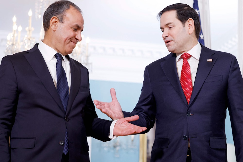 دعا وزير الخارجية المصري بدر عبد العاطي خلال لقائه نظيره الأميركي ماركو روبيو إلى الإسراع في إعادة إعمار غزة بوجود الفلسطينيين الرافضين للتهجير (أ ف ب)