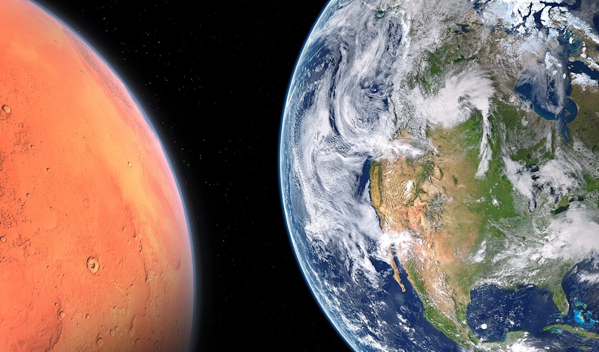 يحتوي المريخ على قشرة قارية تشبه قشرة الأرض