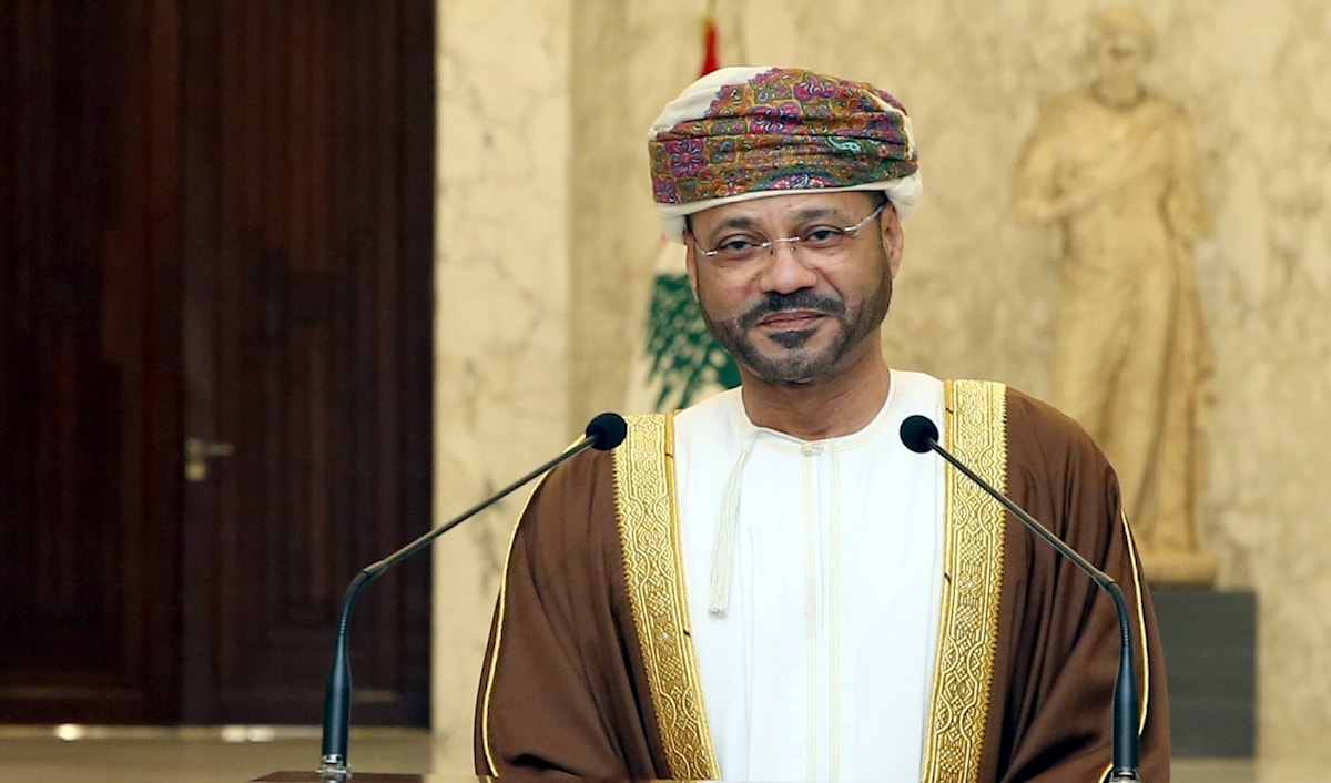البوسعيدي متحدثاً من قصر بعبدا (رئاسة الجمهورية)