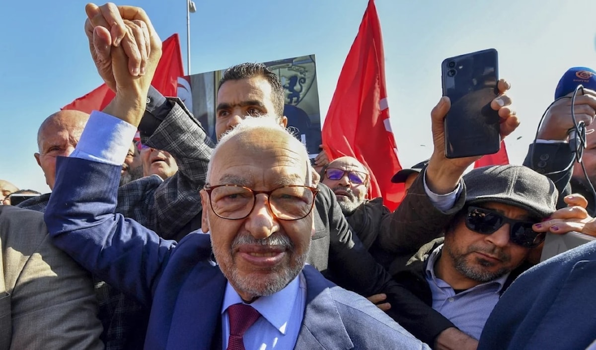 حُكم على رئيس مجلس النواب السابق راشد الغنوشي بالسجن 22 عاماً (أ ف ب)