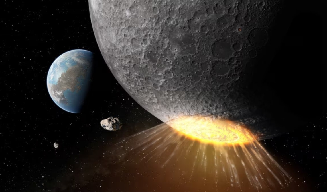 اصطدم كويكب هائل بالقمر منذ حوالي 3.8 مليار سنة.