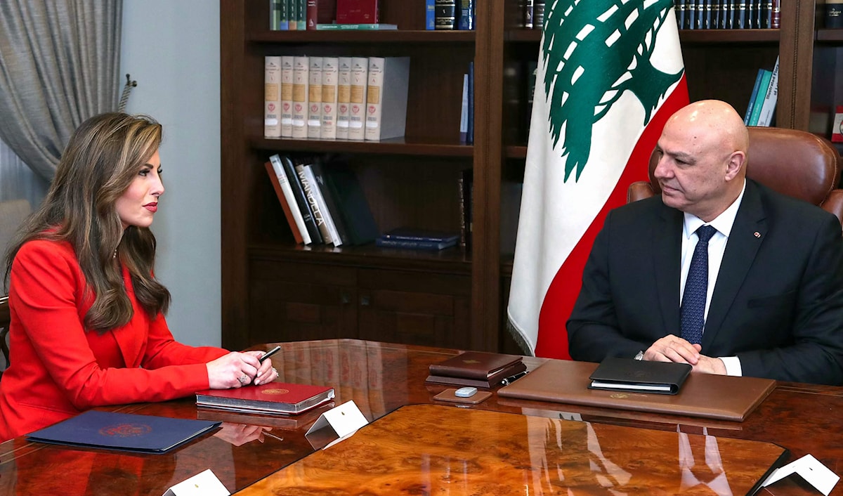 أورتاغوس أكدت لعون «دعم» واشنطن للبنان (أ ف ب)