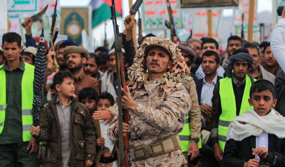 أكد الحوثي أنّ الشعب اليمني لن يقبل بأن يستفرد العدو الإسرائيلي بالشعب الفلسطيني (أ ف ب)