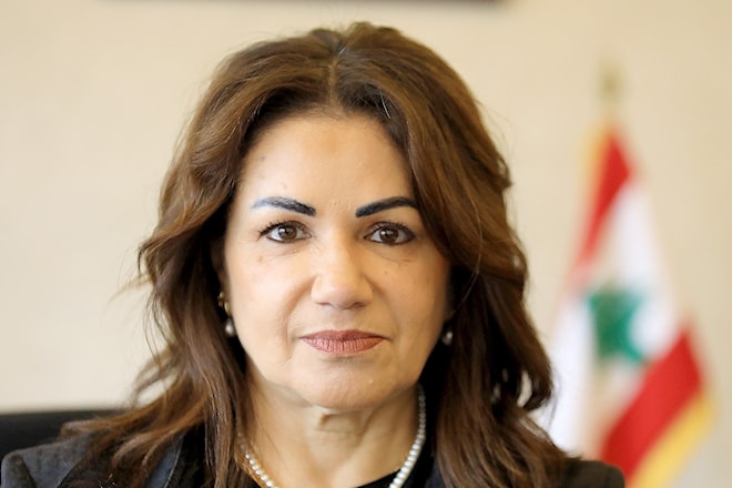 وزيرة الشؤون الاجتماعية حنين السيد (هيثم الموسوي)