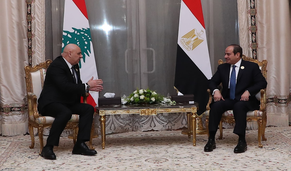 شكر عون السيسي على المساهمة المصرية في إنجاح الجهود التي بذلت لملء الفراغ الرئاسي (رئاسة الجمهورية)