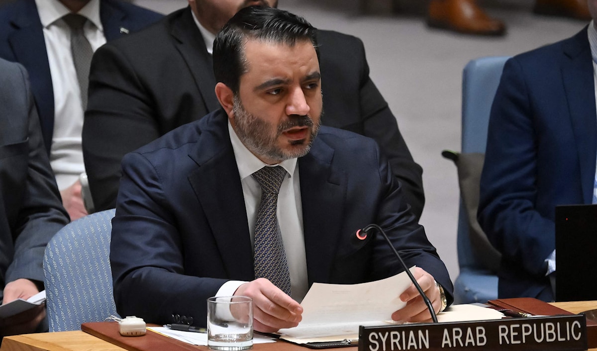 أكد الشيباني بأن «سوريا لن تُشكّل تهديداً لأي دول (في) المنطقة والعالم بما فيها إسرائيل» (أ ف ب)