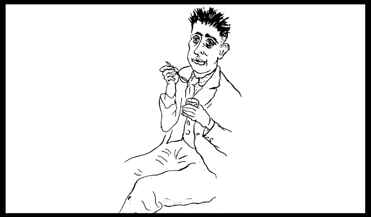 بورتريه شخصي للشاعر (قلم وحبر على ورق، غير مؤرَّخ)