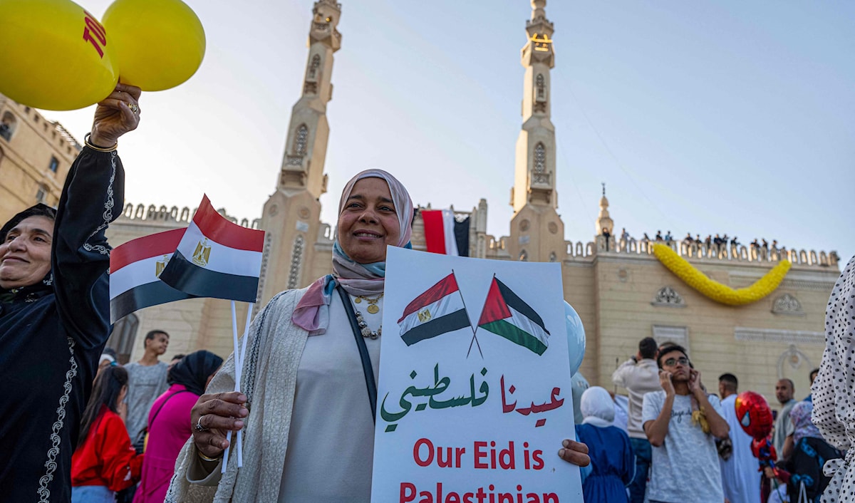 من تظاهرة في مصر دعماً لغزة، قبل أيام (أ ف ب)