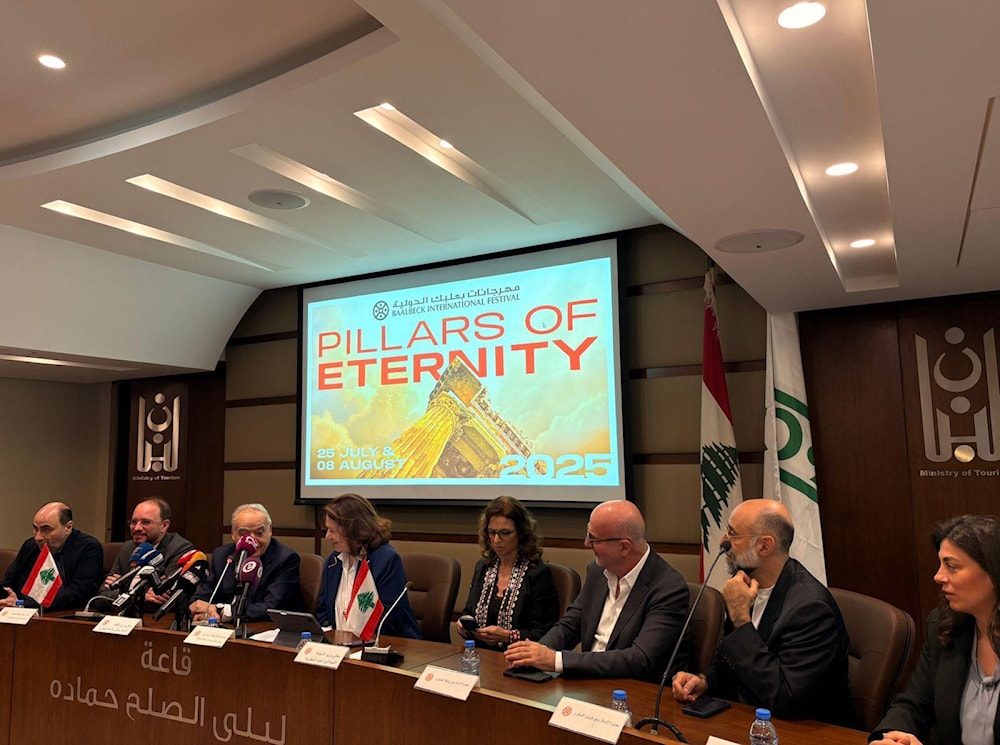 من المؤتمر الصحفي لمهرجانات بعلبك  اليوم