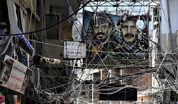 مخيّم برج البراجنة للاجئين الفلسطينيين في الضاحية الجنوبية لبيروت (أ ف ب)