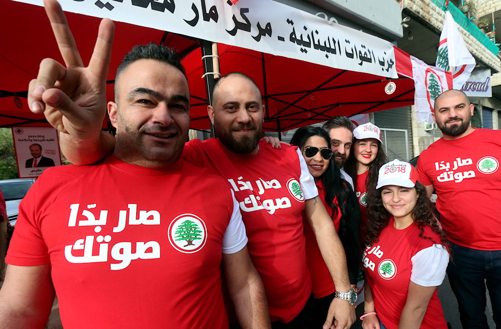مناصرون للقوات اللبنانية في مدينة زحلة خلال الانتخابات النيابية في عام 2018 (هيثم الموسوي) 