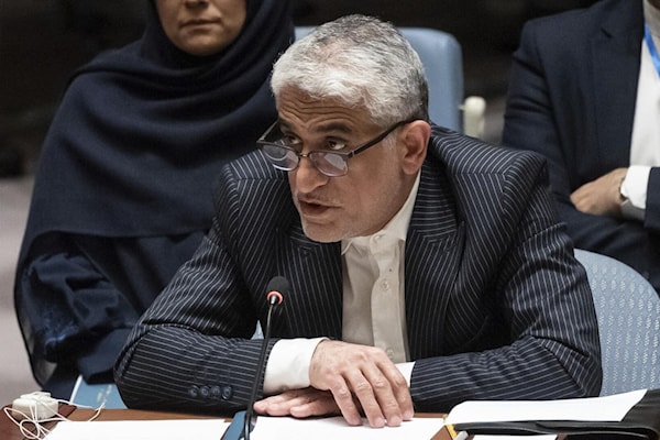 المندوب الإيراني ارسل رسالة موجهة إلى غوتيريش ورئيس مجلس الأمن الدولي (من الويب)