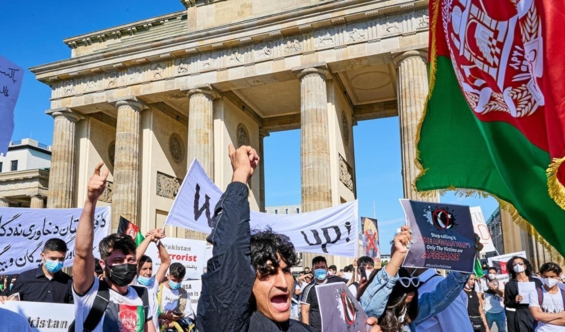 تظاهرات ضد حركة طالبان في برلين عام 2021 (من الويب)