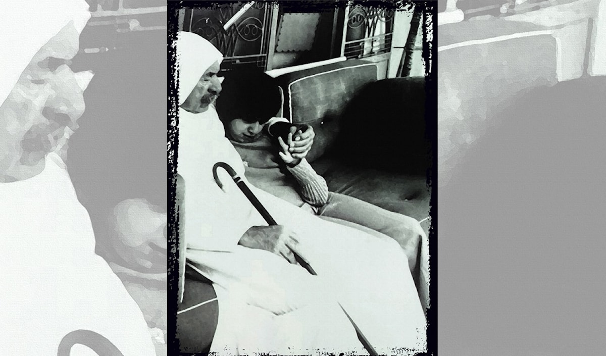 سلطان باشا الأطرش مع حفيدته ريم عام 1972