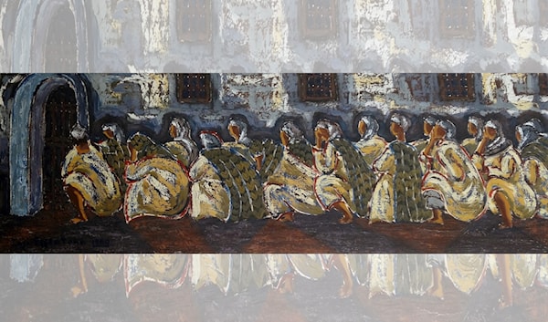 إِنْجي أفلاطون ــ «نساءٌ جالسات» (زيت على قماش 1960)