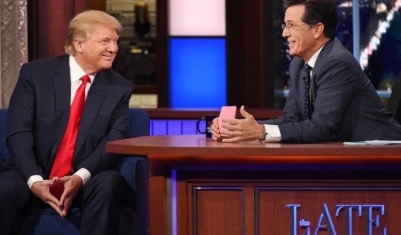 دونالد ترامب ضيف في برنامج The Late Show with Stephen Colbert مع ستيفن كولبرت