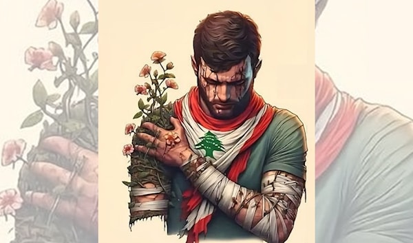 من ملصق الدعوة إلى مسيرة اليوم الوطني الأول لشهداء وجرحى تفجير البيجر