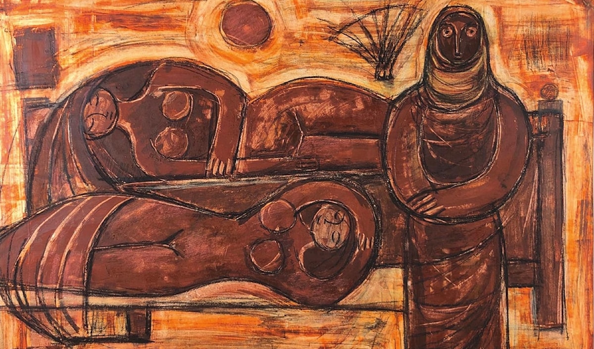إسماعيل الشيخلي ــ «القيلولة» (غواش على ورق، 1966).