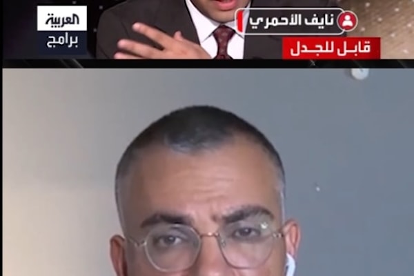 حلّ أدرعي ضيفاً على برنامج «قابل للجدل»، الذي يقدّمه نايف الأحمري