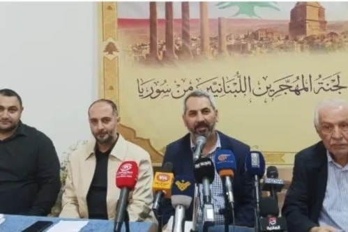 زعيتر وحمادة وأبو حمدان وياغي خلال المؤتمر الصحافي (الوكالة الوطنية)
