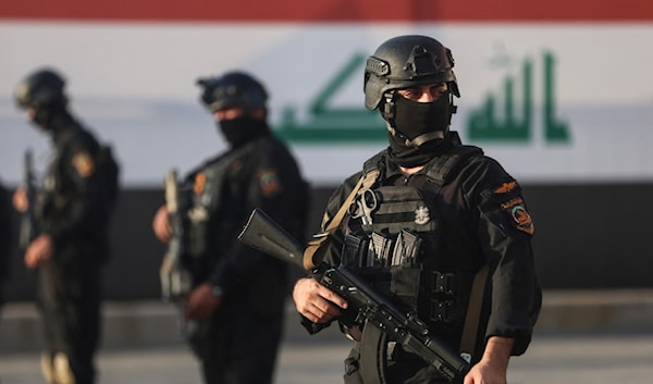 عناصر من القوات الخاصة في «الحشد الشعبي» ينتشرون في بغداد بعد اسنحاب القوات الأميركية (أ ف ب)