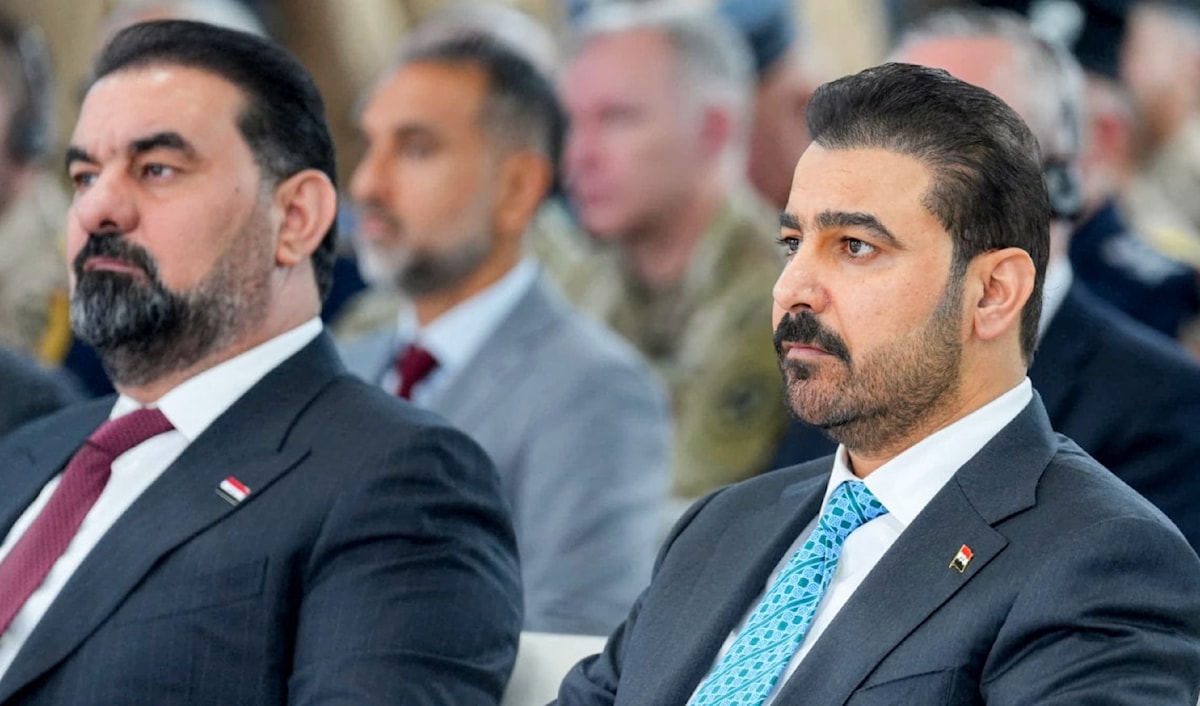 الزيدي يشارك في احتفال بـ«يوم السيادة»، أول من أمس، في بغداد (أ ف ب)